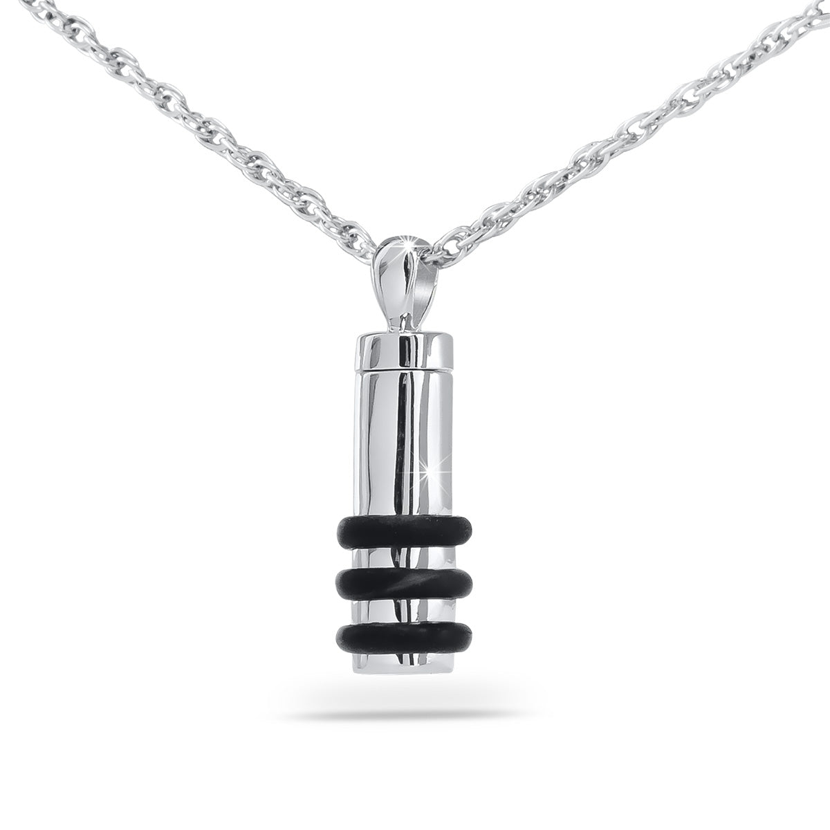 Cylinder Rings Ash Pendant Urn